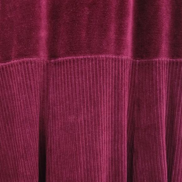 Cold Water Creek Berry Velour Long Sleeve Dress Size X-Large - Picture 5 of 8